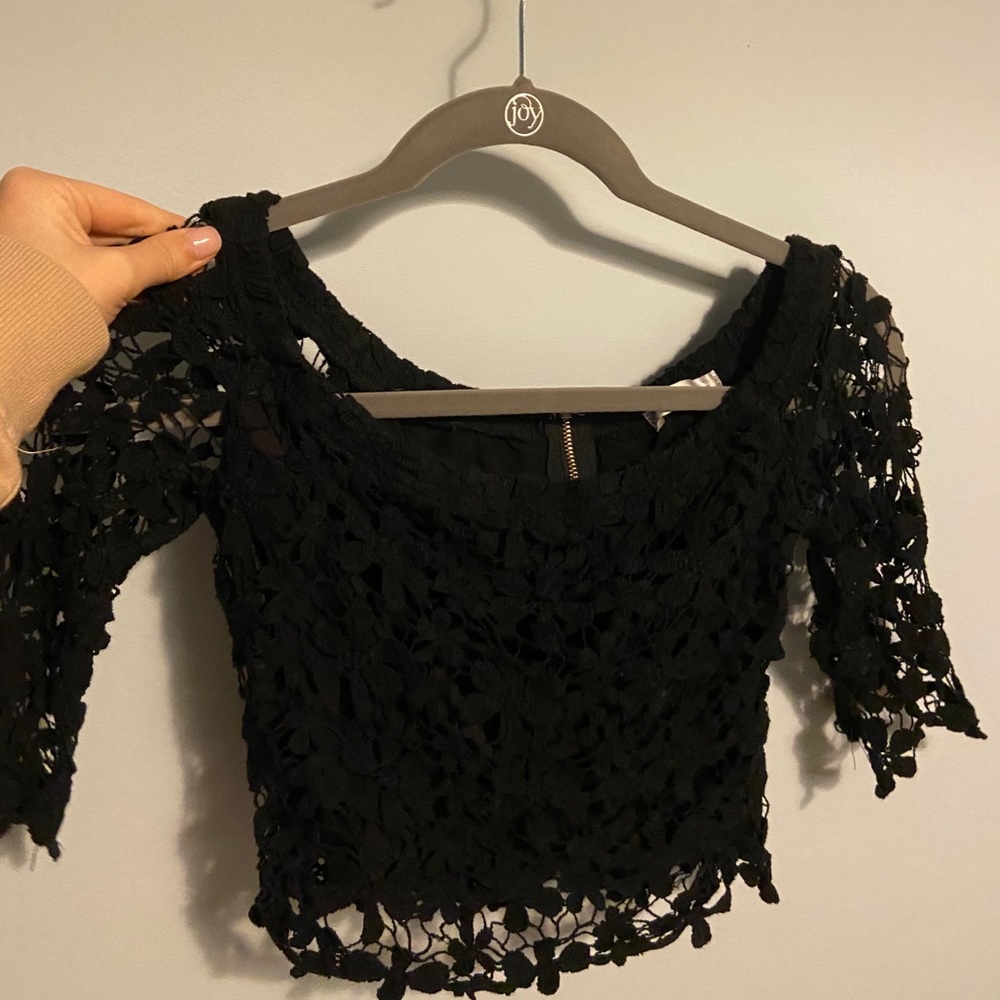 LF black lace top